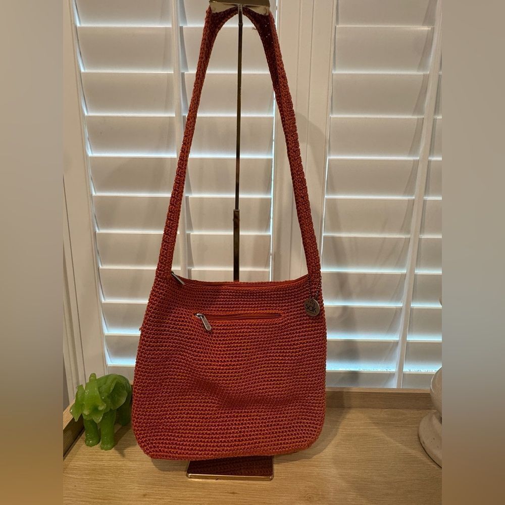 The Sak Crochet Shoulder Bag Rust Orange Crossbody Purse